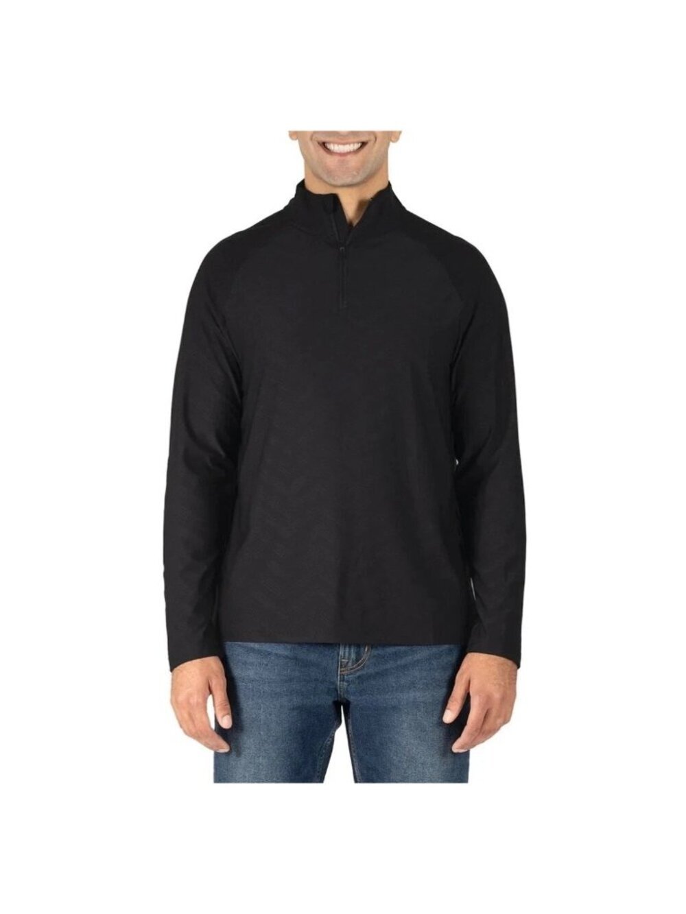 Gerry Men's L Black Pattern Quarter-Zip Long Sleeve Pullover Shirt M0999